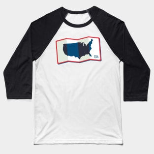 independence day USA map Baseball T-Shirt